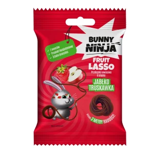 PRZEKĄSKA OWOCOWA JABŁKO-TRUSKAWKA SZNURÓWKI 20G BUNNY NINJA