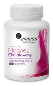 MAGNEZ CHELATOWANY 650mg + B6 (P-5-P) x 100 KAPSUŁEK ALINESS