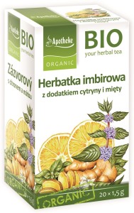 HERBATKA IMBIROWA Z CYTRYNĄ I MIĘTĄ BIO (20 x 1,5G) APOTHEKE