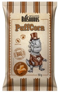 CHRUPKI KUKURYDZIANE PUFCORN O SMAKU SŁONEGO MASŁA BEZGLUTENOWE BIO 50G BIOSAURUS