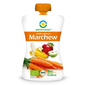 MUS JABŁKOWO - MARCHWIOWO - BANANOWY BEZGLUTENOWY BIO 120 g - BIO FOOD