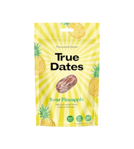 DAKTYLE SOUR PINEAPPLE BEZ CUKRU O SMAKU KWAŚNEGO ANANASA 100G TRUE DATES