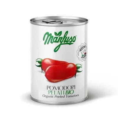 POMIDORY CAŁE BEZ SKÓRKI PUSZKA 400G BIO MANFUSO-321