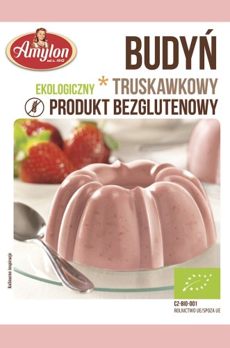Budyń truskawkowy bezglutenowy BIO 40g – Amylon-744