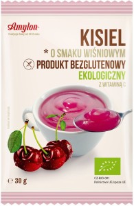 Kisiel o smaku wiśniowym bezglutenowy BIO 30g – Amylon