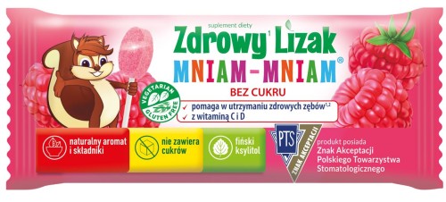 Lizak o smaku malinowym Mniam – Mniam bezglutenowy 6g - STARPHARMA-649