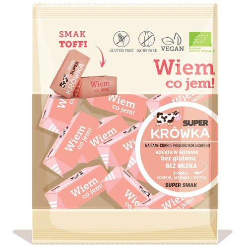 Krówki bezmleczne o smaku toffi bezglutenowe BIO 150g - Super Krówka-848