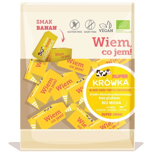 Krówki bezmleczne bananowe bezglutenowe BIO 150g - Super Krówka-851