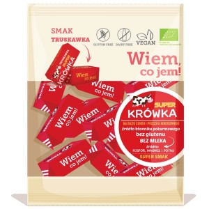 Krówki bezmleczne truskawkowe bezglutenowe BIO 150g - Super Krówka