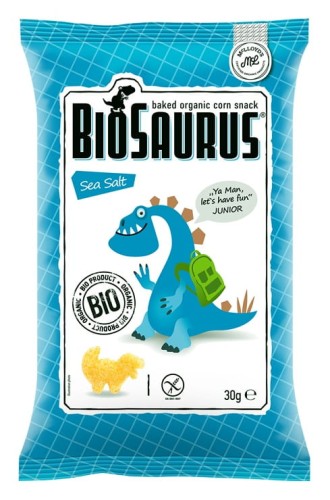Chrupki kukurydziane Dinozaury z solą morską bezglutenowe BIO 30g -  BioSaurus-956