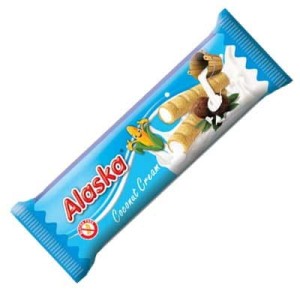 Rurki kukurydziane nadziewane kremem – kokosowe bezglutenowe 18g - Alaska