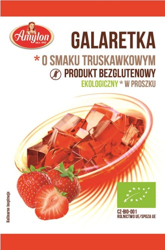 GALARETKA O SMAKU TRUSKAWKOWYM BEZGLUTENOWA BIO 40 g - AMYLON-417